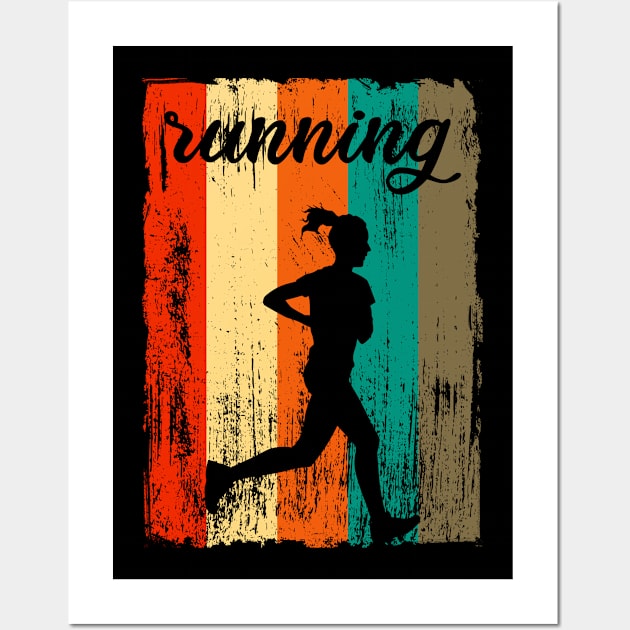 Retro vintage runner sports design gift idea Wall Art by Macphisto Shirts